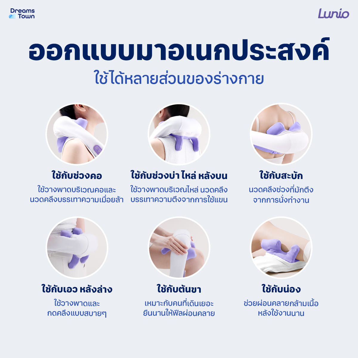 เครื่องนวดคอ บ่า ไหล่ แบบไร้สาย LUNIO รุ่น NECK & SHOULDER MASSAGER